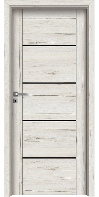 Интериорна врата Invado Aristo модел 5 Black Lacobel 1 Интериорна врата Invado Aristo Black Lacobel модел 5, цвят Snowy Oak